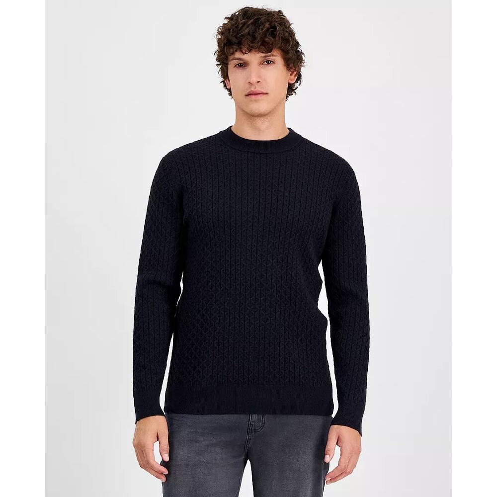Karl Lagerfield Paris Men's Black Geo-Pattern Knit Sweater Size XXL